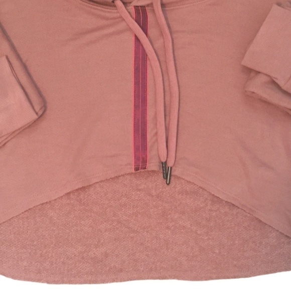 SPLENDID Rayon Blend Pink Crop Pullover Hoodie Activewear Yoga Fitness Street - Picture 8 of 14
